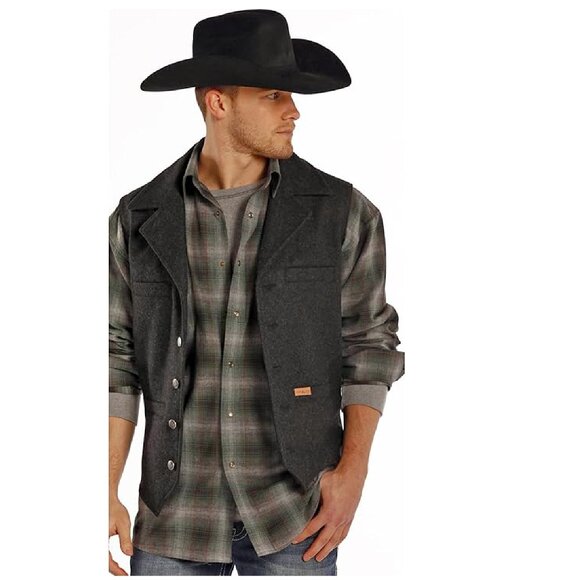 POWDER RIVER Panhandle Slim Montana Wool Button Up Vest Size XXL - Picture 8 of 11